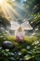 Clear Quartz Butterfly on Amethyst