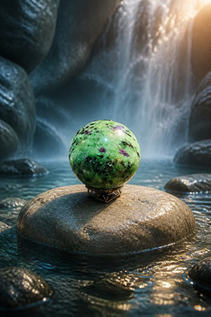 Polished Crystals: Ruby Zoisite Sphere