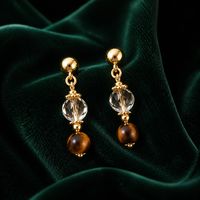 Tiger eye and smokey quartz Pendant and earing set