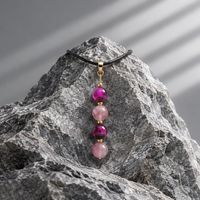 Dyed agate and purple crackled glass