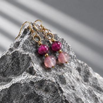 Jewellery Sets: Dyed agate and purple crackled glass