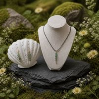 Adventurine and crackled glass pendant two tier earring Gold