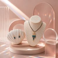Dyed agate and blue crackled glass pendant and earring set gold