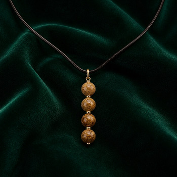 Jewellery Sets: Jasper  Pendant and Earring Gold