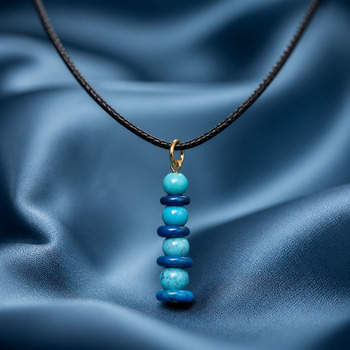 Jewellery Sets: Turquoise and Amazonite pendant and Earring Gold