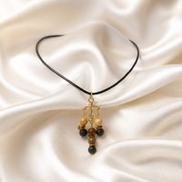 Lavarock and Tigerseye and Jasper Pendant and Earring Gold