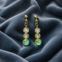 Citrine and Catseye Stud Gold