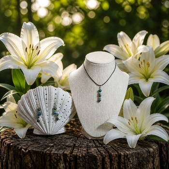 Jewellery Sets: Jasper and Dyed agate and crackled Glass Silver loops