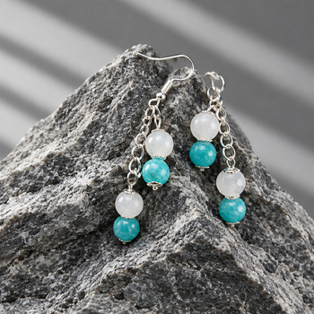 Jewellery Sets: Amazonite and snow Quartz  pendant and earring Silver