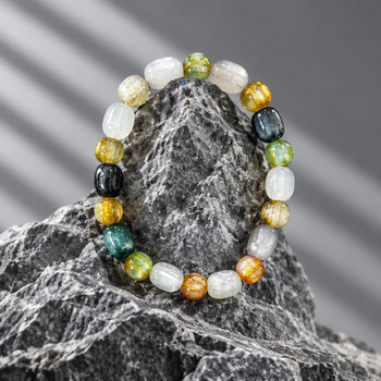 Jewellery Sets: Cat's eye Multi-coloured  Pendant  Bracelet and Earring Silver