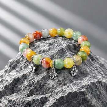 Jewellery Sets: Cats eye Multi-coloured Pendant Bracelet and Earring Silver