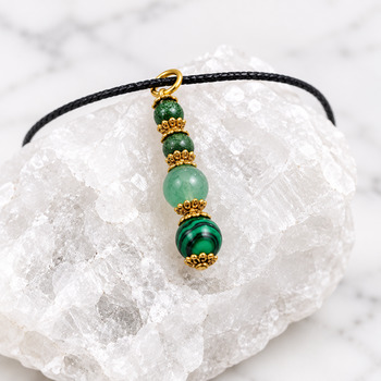 Jewellery Sets: Malakite and Aventurine and green Onyx Pendant and Bracelet and Earring Gold