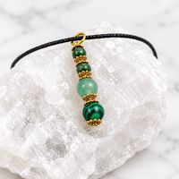 Malakite and Aventurine and green Onyx Pendant and Bracelet and Earring Gold