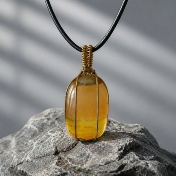 Pendants Necklaces: Bumblebee Jasper Brass Pendant