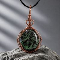 Ruby Zoisite Copper pendant