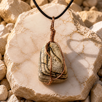Pendants Necklaces: Portrait Jasper Copper Pendant