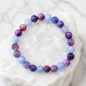 Bracelets: Bluelace agate and Starry sky Sugilite 8mm