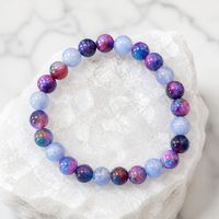 Bluelace agate and Starry sky Sugilite 8mm