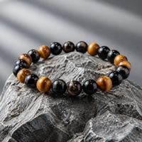 Obsidian and Tigers eye Bracelet 8mm
