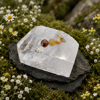 Earrings: Copper and Citrine Gold Earrings