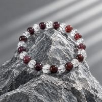 Garnet and Crackled Quartz Bracelet 6mm