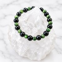 Green Onyx 6mm and Black Obsidian 8mm Bracelet