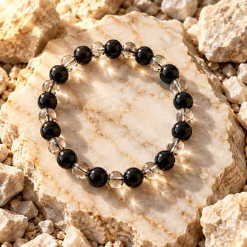 Bracelets: Black Obsidian 8mm and Smokey Quartz 6mm Bracelet