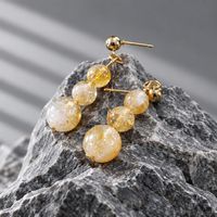 Citrine Beads 8mm 6mm Gold stud