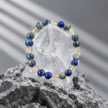 Bracelets: Lapis Lazuli 8mm Citrine 8mm Bracelet Large