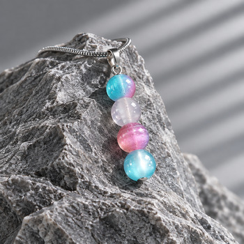 Pendants Necklaces: Blue Cats eye 8mm Pink Cats eye 8mm  Pendant