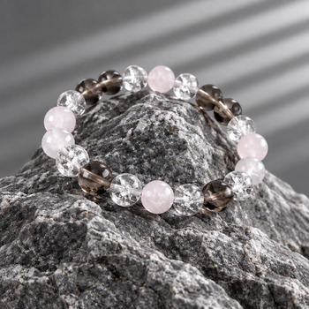 Bracelets: Smokey Quartz 8mm Rose Quartz 8mm Clear crackled Quartz 8mm Bracelet