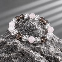 Smokey Quartz 8mm Rose Quartz 8mm Clear crackled Quartz 8mm Bracelet