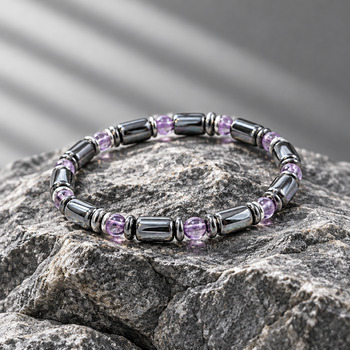 Bracelets: Hematite and Amethyst Bracelet