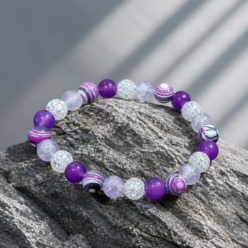 Jewellery Sets: Amethyst Purple Malachite clear Quartz Purple Glass Pendant Bracelet and Earring Set Silver