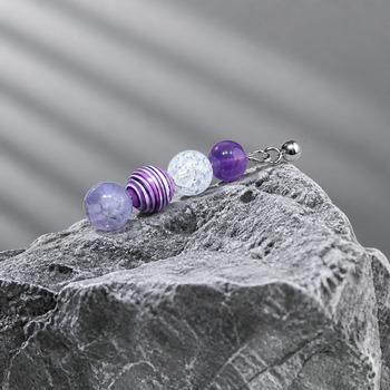 Jewellery Sets: Amethyst Purple Malachite clear Quartz Purple Glass Pendant Bracelet and Earring Set Silver