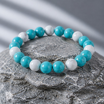 Jewellery Sets: Turquoise and Magnesite Pendant Bracelet and Earrings Silver