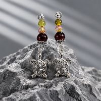 Dragons Vein and Red Tigers eye Crackled glass Silver