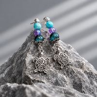 Turquoise crackled glass and Blue Dyed Agate Silver