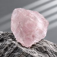 Raw Rose Quartz on white led  light