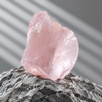 Raw Rose Quartz with white led light