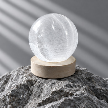 Lighting: Selenite Sphere with white led Light