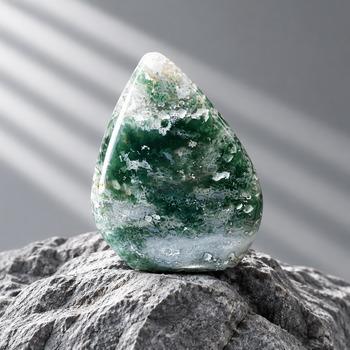 Polished Crystals: Moss Agate Flame Large