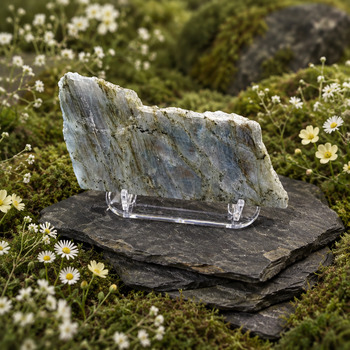 Raw Stones: Raw Green Labradorite Slice