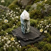 Raw Moss agate Point med