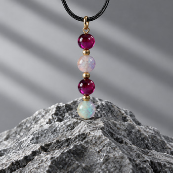 Pendants Necklaces: Purple dyed Agate and crackled glass Gold