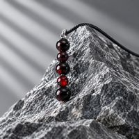 Almandine garnet Pendant and Earrings Silver
