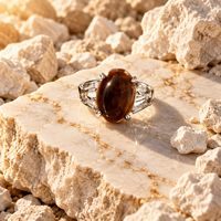 Tigers eye Adjustable Silver
