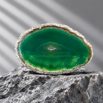 Raw Stones: Raw Green Dyed Agate Slice