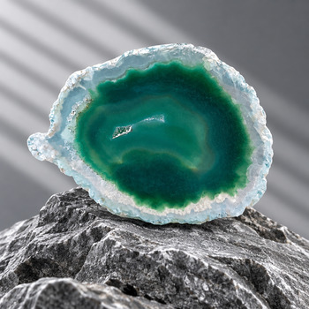 Raw Stones: Raw Green Dyed Agate Slice