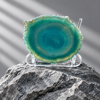 Raw Stones: Raw Green Dyed Agate slice